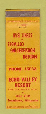Matchbook Cover - Echo Valley Resort Tomahawk WI