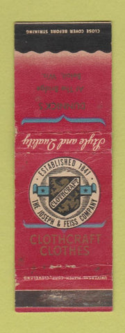 Matchbook Cover - Clothcraft Men's Clothes Dunnick's Beloit WI WORN