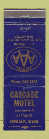 Matchbook Cover - Cascade Motel Chehalis WA WEAR