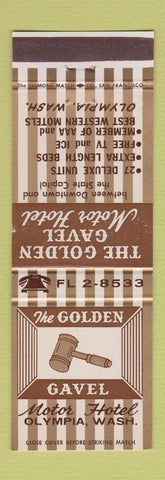 Matchbook Cover - Golden Gavel Motor Hotel Olympia WA