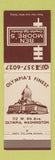 Matchbook Cover - Ben Moore's Cafe Olympia WA