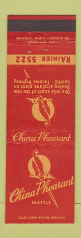 Matchbook Cover - China Pheasant Restaurant Seattle WA