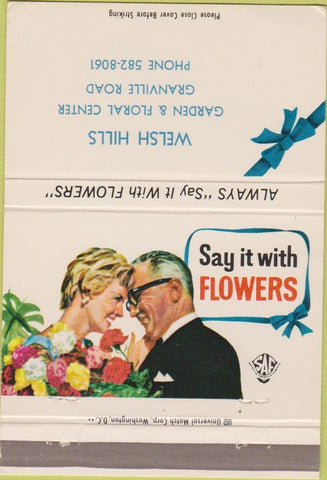 Matchbook Cover - Welsh Hills Flowers girlie 40 Strike