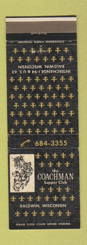 Matchbook Cover - Coachman Supper Club Baldwin WI