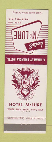 Matchbook Cover - Hotel McLure Wheeling WV