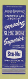 Matchbook Cover - Superior Dry Cleaning Laundry Charleston WV