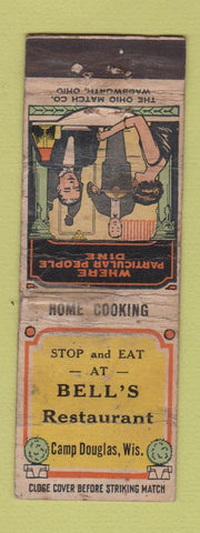 Matchbook Cover - Bell's Restaurant Camp Douglas WI POOR