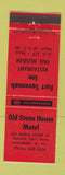 Matchbook Cover - Old Stone Motel Lewisburg WV Fort Savannah Inn