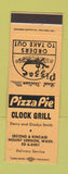 Matchbook Cover - Clock Grill Mount Vernon WA pizza