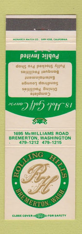Matchbook Cover - Rolling Hills Golf Course Bremerton WA