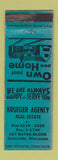 Matchbook Cover - Krueger Real Estate Janesville WI WEAR