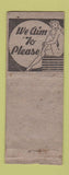Matchbook Cover - Industrial Pattern Works Milwaukee WI pinup POOR BOBTAIL