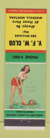 Matchbook Cover - VFW Club Missoula MT pinup