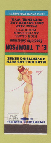 Matchbook Cover - EJ Thompason Cheyenne WY Advertising pinup Petty