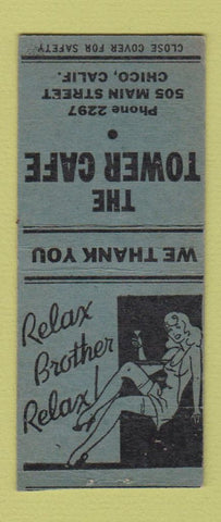 Matchbook Cover - The Tower Cafe Chico CA girlie BOBTAIL