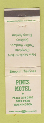 Matchbook Cover - Pines Motel Deer Park WA WEAR
