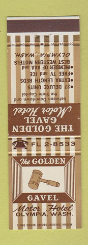 Matchbook Cover - Golden Gavel Motor Hotel Olympia WA