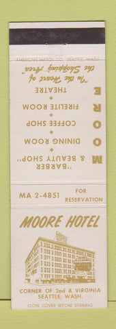 Matchbook Cover - Moore Hotel Seattle WA