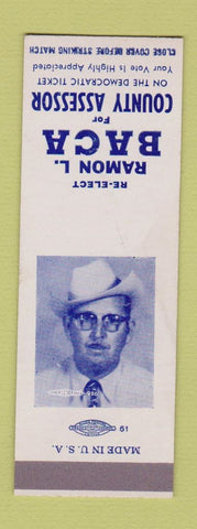 Matchbook Cover - Ramon Bach County Assessor  SAMPLE