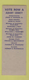 Matchbook Cover - William Roberts Assembly Election Albany County NY? WY? SAMPLE