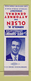 Matchbook Cover - Arnold Olson Attorney General Election MT? SAMPLE