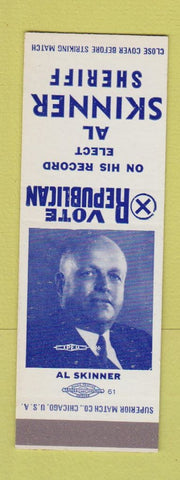 Matchbook Cover - Al Skinner Sheriff Election SAMPLE