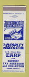 Matchbook Cover - AB Uncle Bim Earp Sheriff Crane County TX? SAMPLE