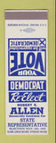 Matchbook Cover - Robert Allen State Rep Election SAMPLE