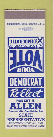 Matchbook Cover - Robert Allen State Rep Election SAMPLE