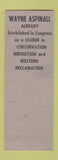 Matchbook Cover - Wayne Aspinall for Congress Colorado SAMPLE