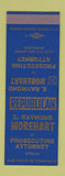 Matchbook Cover - E Raymond Morehard Prosecuting Attorney Election WEAR SAMPLE