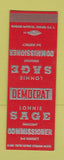 Matchbook Cover - Lonnie Sage Commissioner Election SAMPLE
