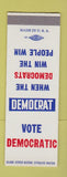 Matchbook Cover - Vote Democratic  SAMPLE