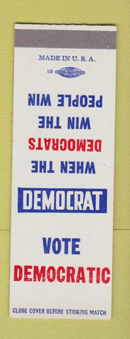 Matchbook Cover - Vote Democratic  SAMPLE