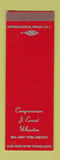 Matchbook Cover - Congressman J Ernest Wharton New York 29th District SAMPLE