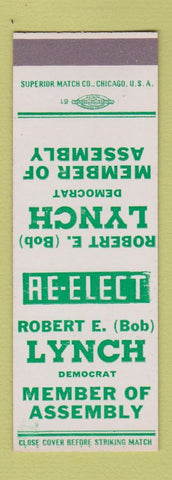 Matchbook Cover - Robert E Lynch Member of Assembly Election SAMPLE