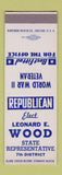 Matchbook Cover - Leonard E Wood State Rep Election SAMPLE