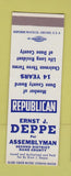Matchbook Cover - Ernest Deppe Assembly Election Dane County WI SAMPLE