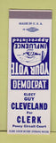 Matchbook Cover - Guy Cleveland for Clerk Election SAMPLE