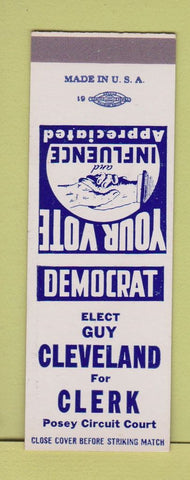 Matchbook Cover - Guy Cleveland for Clerk Election SAMPLE