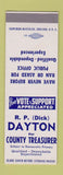 Matchbook Cover - RP Dick Dayton County Treasurer SAMPLE