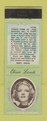 Matchbook Cover - Diamond Movie Stars 1930's Elissa Landi GREEN