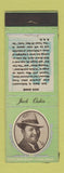 Matchbook Cover - Diamond Movie Stars 1930's Jack Oakie WORN BACK GREEN