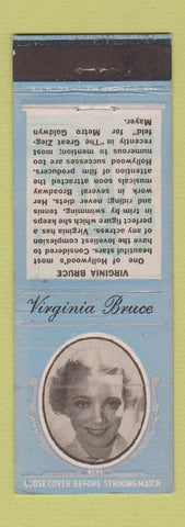 Matchbook Cover - Diamond Movie Stars 1930's Virginia Bruce BLUE