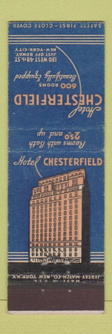 Matchbook Cover - Hotel Chesterfield New York City