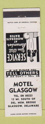 Matchbook Cover - Motel Glasgow DE
