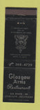 Matchbook Cover - Glasgow Arms Restaurant DE WEAR