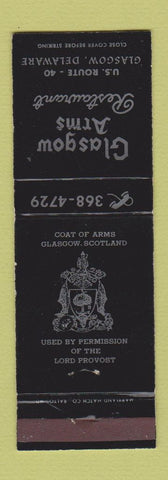 Matchbook Cover - Glasgow Arms Restaurant DE