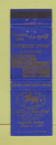 Matchbook Cover - Lord De LA Warr Hotel Wilmington DE WEAR