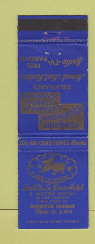 Matchbook Cover - Lord De LA Warr Hotel Wilmington DE WEAR